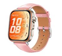GIOPUEY Strap Compatible with Huawei Watch Fit 5/5 Pro, Genuine leather Watch Strap Replacement [Wear-resistant] [breathable] - Pink