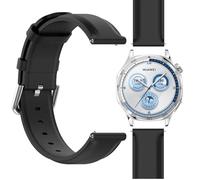 GIOPUEY Strap Compatible with Huawei Watch GT 6 Pro 46mm, Genuine leather Watch Strap Replacement [Wear-resistant] [breathable] - Black