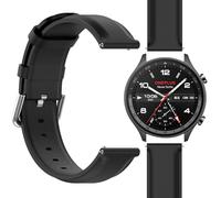 GIOPUEY Strap Compatible with OnePlus Watch 2R, genuine leather Watch Strap, Strap Replacement [Wear-resistant] [breathable] - Black