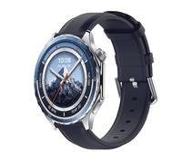 GIOPUEY Strap Compatible with OnePlus Watch 3, genuine leather Watch Strap, Strap Replacement [Wear-resistant] [breathable] - Navy blue