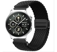 GIOPUEY Strap Compatible with Oppo Watch X, Flexible Nylon Braided Strap, Strap Replacement [Unisex] - Black