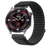 GIOPUEY Strap Compatible with OPPO Watch X2, Outdoor Sports Flexible Nylon Braided Sport Loop Strap Replacement Band - Black