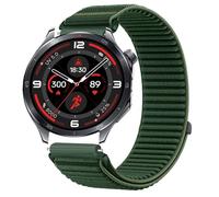 GIOPUEY Strap Compatible with OPPO Watch X2, Outdoor Sports Flexible Nylon Braided Sport Loop Strap Replacement Band - DarkGreen