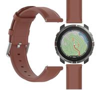 GIOPUEY Strap Compatible with Polar Grit X2, Genuine leather Watch Strap Replacement [Wear-resistant] [breathable] - Brown
