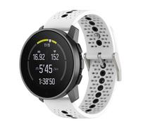 GIOPUEY Strap Compatible with SUUNTO RACE/RACE S, Soft TPU Watch Strap, Strap Replacement [color stitching design] - Black/White