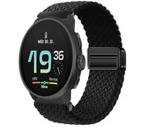 GIOPUEY Strap Compatible with SUUNTO RACE S 45mm, Flexible Nylon Braided Strap, Strap Replacement [Unisex] - Black