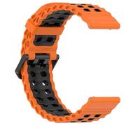 GIOPUEY Strap Compatible with TicWatch Atlas/TicWatch Pro 5/Pro 5 Enduro, Soft silicone Watch Strap Replacement [Wear-resistant] [breathable] - Orange/Black