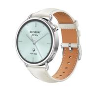 GIOPUEY Strap Compatible with Xiaomi Watch S4 41mm, Genuine leather Watch Strap Replacement [Wear-resistant] [breathable] - White