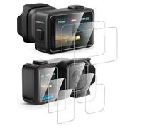 GIOPUEY Tempered Glass Compatible with GoPro MISSION 1 PRO, 4 Pack Screen Protector + 2 Pack Camera Protector, 9H, No bubbles, Scratch Resistant (Transparent)