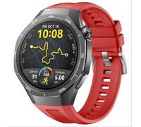 GIOPUEY Watch Strap Compatible with Huawei Watch GT 5 Pro 46mm, Soft Silicone Watch Band - Wear-resistant, Breathable - Red
