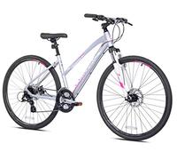 GIORDANO 700c Women's Brava Hybrid Comfort Bike, Silver,Medium