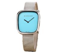 Giordano Analog Wrist Watch for Women with Stylish Metal Strap, Square dial and 3 Hand Mechanism (Blue)