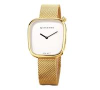 Giordano Analog Wrist Watch for Women with Stylish Metal Strap, Square dial and 3 Hand Mechanism (Gold)