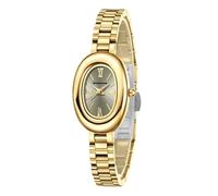 Giordano Oval Shape Dial Watch for Women - Elegant Roman Numerals, Stainless Steel Strap, Sl nalog Design, Grey, Classic Elegant