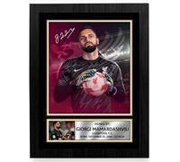 Giorgi Mamardashvili Liverpool F.C. Poster Print - Signed Autograph Style Football Wall Art - Framed or Unframed - Gift for Fans, A3 Poster + Black Frame