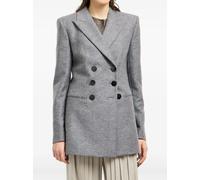 Giorgio Armani chevron-jacquard double-breasted blazer - Grey 38-40-42-44