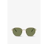 Giorgio Armani Giorgio Armani Ar6150 Branded Round-Frame Metal Sunglasses Gold