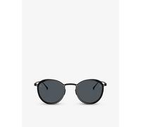 Giorgio Armani Womens Black Ar6148t Phantos-frame Titanium Sunglasses