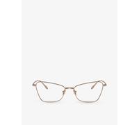 Giorgio Armani Womens Gold Ar5140 Cat Eye-frame Metal Glasses 5.4cm