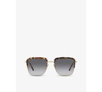 Giorgio Armani Womens Gold Ar6126 Square-frame Metal and Acetate Sunglasses 5.4cm