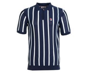 Giorgio Crochet Patchwork Knitted Zip Polo Fila Navy, XXL