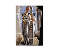 Giorgio De Chirico Artistic Work (Sophocles And Euripides) Poster Premium Canvas Print Wall Paintings Stylish Room Decor for Indoor Home Space 08x12inch(20x30cm)