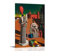 Giorgio De Chirico Artistic Work (The Disquieting Muses) Poster Modern Canvas Wall Art Printed Pictures Aesthetic Home Decoration for Bedroom 08x12inch(20x30cm)