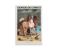 Giorgio De Chirico Surrealism Art Poster- Ancient Horses 1957 Wall Art Picture Painting Poster Canvas Print Posters Artworks Room Decor 20x30inch(50x75cm)