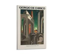 Giorgio De Chirico Surrealism Art Poster- Appearance of The Chimney 1944 Painting On Canvas Wall Art Poster Scroll Picture Print Walls Decor Home Posters 20x30inch(50x75cm)