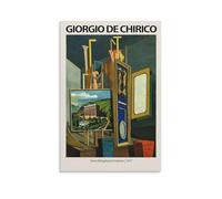 Giorgio De Chirico Surrealism Art Poster- Great Metaphysical Interior 1917 Canvas Painting Poster Wall Art Decorative Picture Prints Modern Decor 24x36inch(60x90cm)