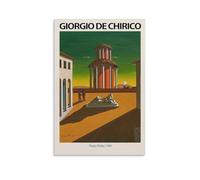 Giorgio De Chirico Surrealism Art Poster- Piazza D_Italia 1956 Wall Art Poster Scroll Canvas Painting Picture Living Room Decor Home 24x36inch(60x90cm)