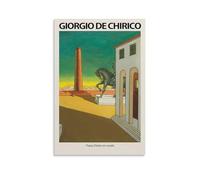 Giorgio De Chirico Surrealism Art Poster - Piazza D Italia Con Cavallo Wall Art Poster Prints Home Decor Picture Canvas Painting Posters 24x36inch(60x90cm)