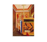 Giorgio De Chirico Surrealism Painting Poster-Metaphysical Interior of Studio 1948 Canvas Painting Poster Wall Art Decorative Picture Prints Modern Decor 24x36inch(60x90cm)