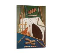Giorgio De Chirico Surrealism Painting Poster Metaphysical Interior with Biscuits 1958 Artworks Picture Print Poster Wall Art Painting Canvas Decor Home Posters 08x12inch(20x30cm)