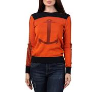 Giorgio di Mare women's orange and navy blue anchor jumper XXL