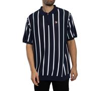 Giorgio Crochet Patchwork Knitted Zip Polo Fila Navy, XL