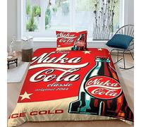GIOSBR Coca - Cola for Teens And Adults Comforter Covers 3D Print Quilt Cover Duvet Cover Bedding Set Soft Microfiber with Pillow Cases with Zipper Closure 2 Pieces Single(135x200cm)