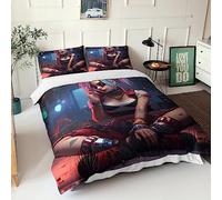 GIOSBR Harley Quinn Comforter Covers for Boys Girls 3D Printed Clown Girl Quilt Cover Duvet Cover with Pillow Cases Soft Microfiber with Zipper Closure Bedding Set 3 Pieces King（220x240cm）