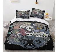 GIOSBR Hollow Knight 3D Print Game Quilt Cover Duvet Cover Comforter Covers for Teens And Adults with Pillow Cases Soft Microfiber Bedding Set with Zipper Closure 3 Pieces Double（200x200cm）