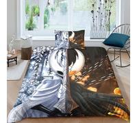 GIOSBR Hollow Knight Duvet Cover 3D Print Game Comforter Covers for Teens And Adults Quilt Cover with Pillow Cases Soft Microfiber with Zipper Closure Bedding Set 2 Pieces Single（135x200cm）