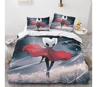 GIOSBR Hollow Knight Duvet Cover 3D Printed Game for Boys Girls Quilt Cover Comforter Covers with Zipper Closure with Pillow Cases Bedding Set Soft Microfiber 3 Pieces Double（200x200cm）