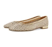 GIOSEPPO Atherton Women's Two-Tone Braided Leather Ballerinas with Fine Toe, Gold-Silver, 6 UK