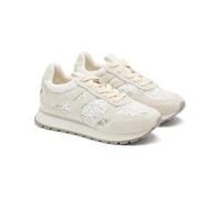 GIOSEPPO BEETOWN Leather and LACE Wedge Shoes, White, 7 UK