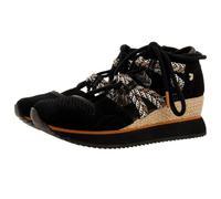 GIOSEPPO Beige Espadrille Open Sneakers with Wedge for Women IONA, Black/White, 7 UK