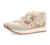 GIOSEPPO Beige Espadrille Open Sneakers with Wedge for Women IONA, Ivory White, 8.5 UK