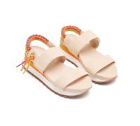 GIOSEPPO Beige Sports Sandals with Multicolor Back Detail for Women Austell, beige, 5 UK