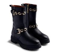 GIOSEPPO Bellaire OLLADOS Leather Biker Boots, Black/White, 7 UK