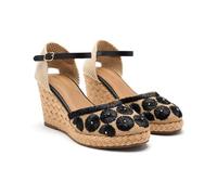 GIOSEPPO Bennett, Women's Espadrilles Wedge Sandals, Black, 37 EU, Black/White, 5 UK