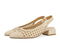 GIOSEPPO Black Leather Braided Ballerinas for Women PISKOVE, Ivory White, 4 UK