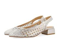 GIOSEPPO Black Leather Braided Ballerinas for Women PISKOVE, Metallic Silver, 3 UK